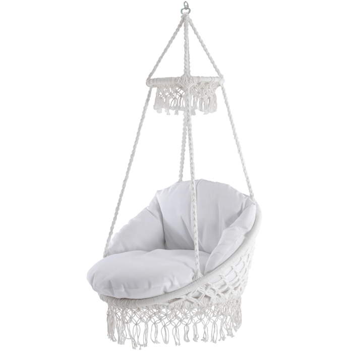 Macramé Hammock Chair - White