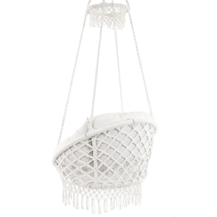 Macramé Hammock Chair - White