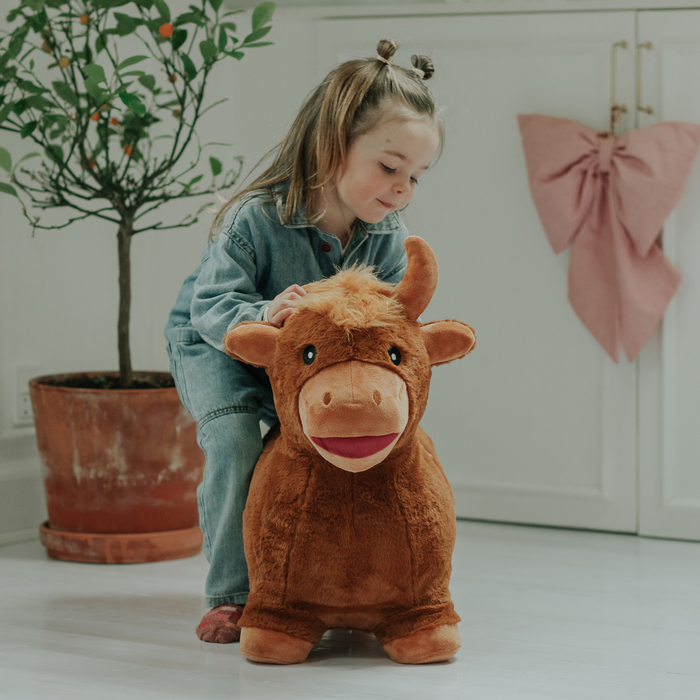Bouncy Cow (Plush) - Light Brown