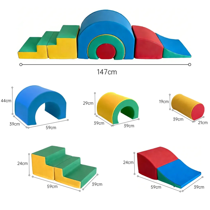 Climb & Crawl Soft Play Set, 7 pcs