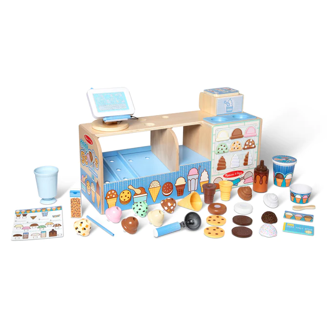 Wooden Cool Scoops Ice Creamery, 42 pcs