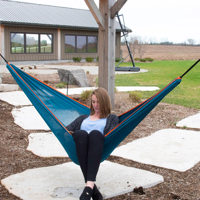 Double Portable Hammock (Mesh) - Blue