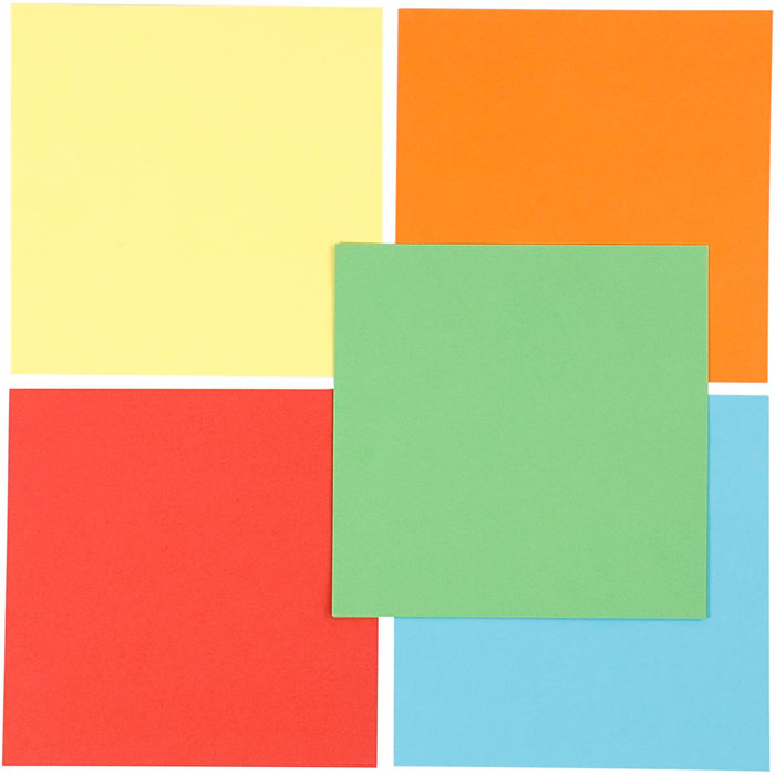 Origami Kit 15 x 15 cm - Basic Colours, 10 Sheets