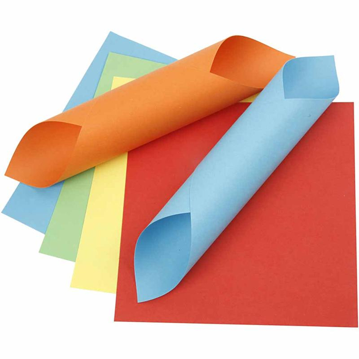 Origami Kit 15 x 15 cm - Basic Colours, 10 Sheets