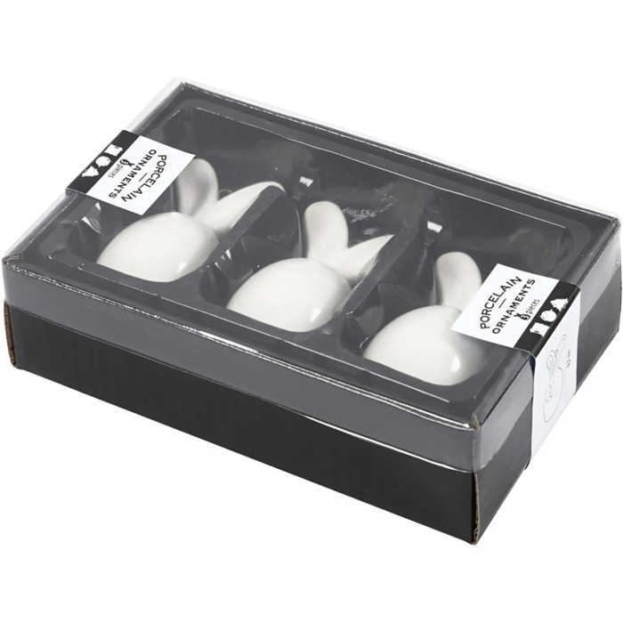 Ceramic Easter Bunnies, 3 pcs