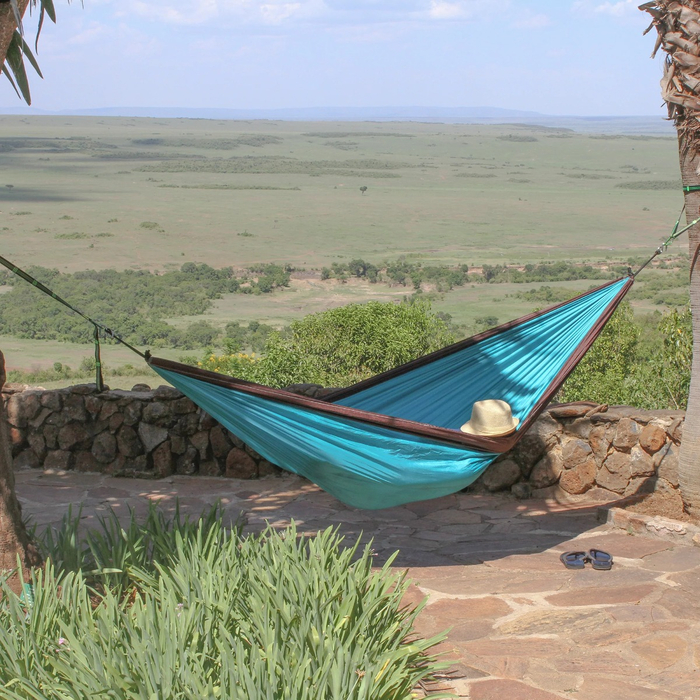 Double Portable Hammock (Nylon) - Turquoise