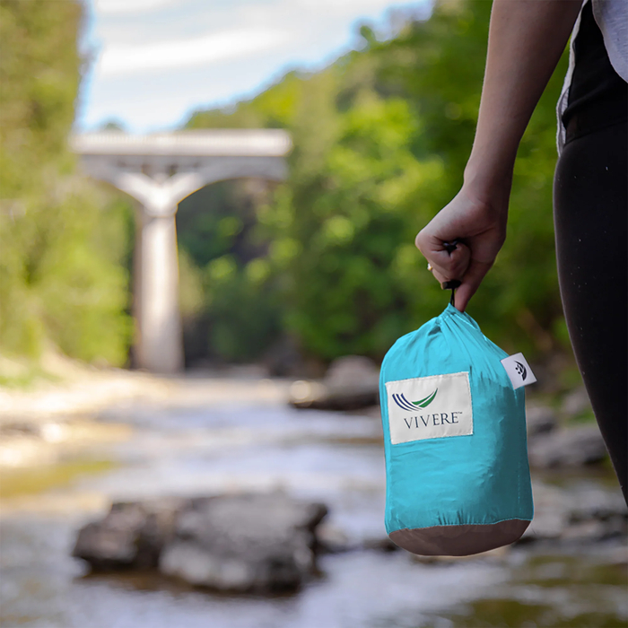 Double Portable Hammock (Nylon) - Turquoise