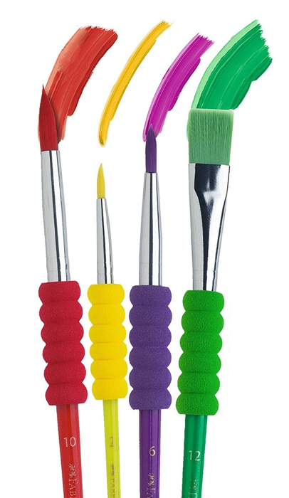 Easy-Grip Paint Brush Set, 4 pcs/4 sizes