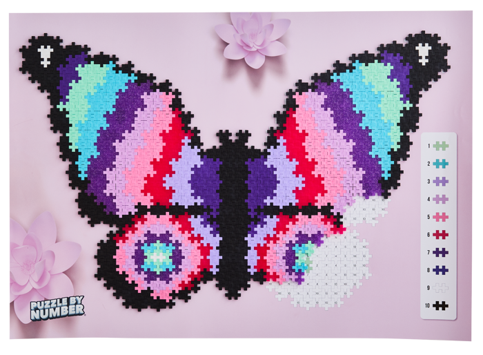 Plus-Plus - Puzzle By Number, Butterfly, 800 pcs