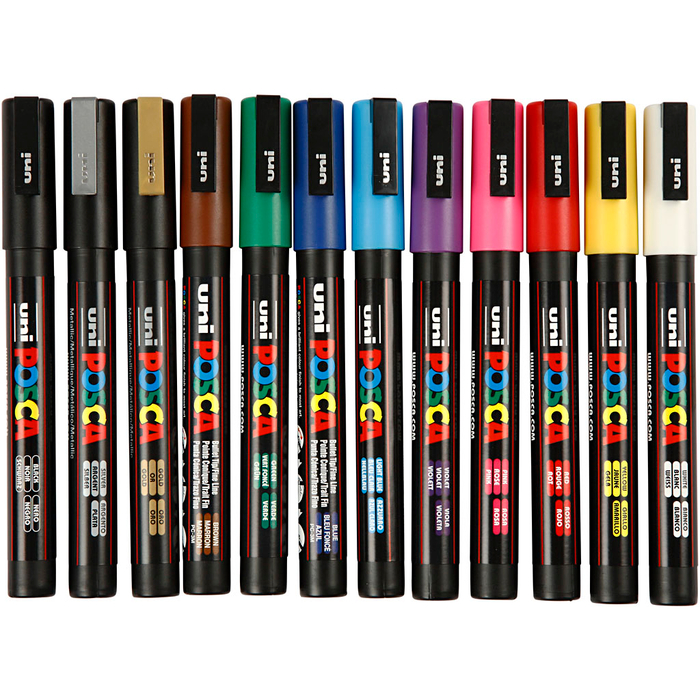 Posca Markers PC-3M - Basic Colours, 12 pcs