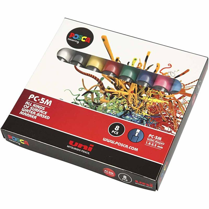 Posca Markers PC-5M - Basic Colours, 8 pcs
