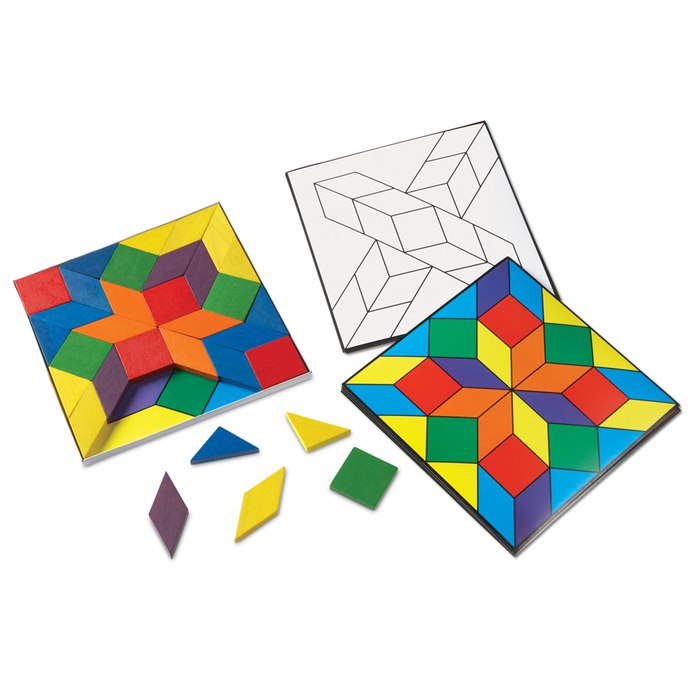 Mosaic Game - Parquetry Blocks & Cards Set