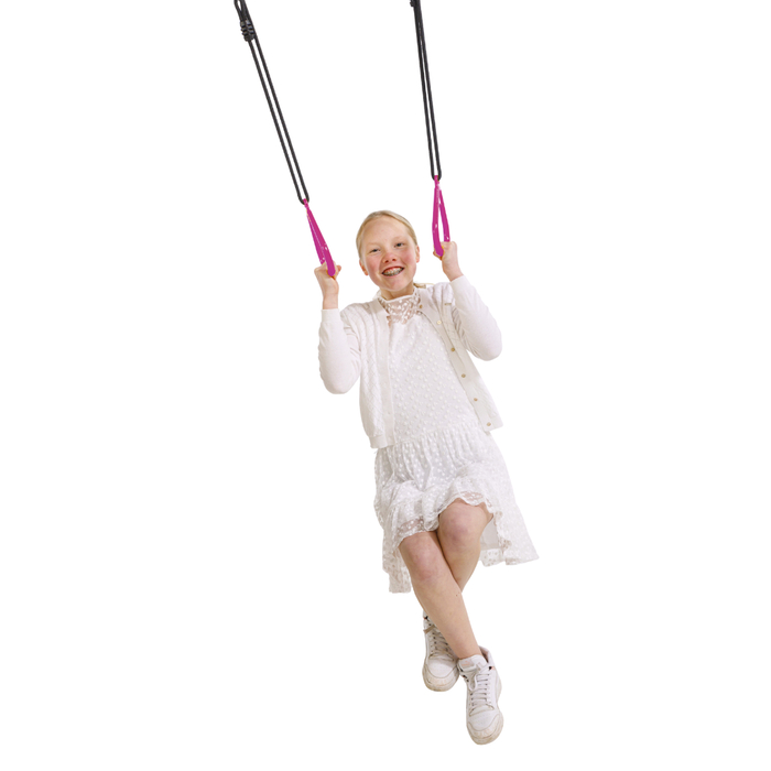 Plastic Gym Rings - Pink (Black Rope)