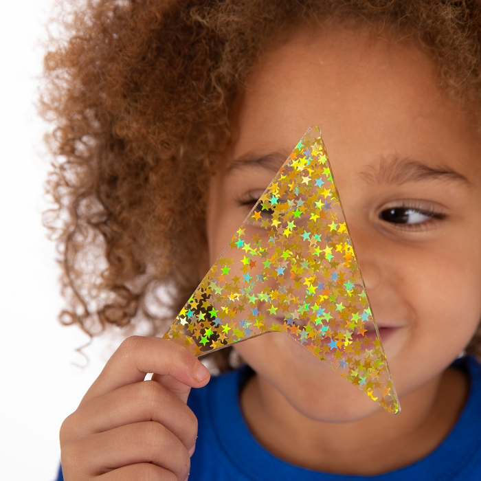 Rainbow Glitter Shapes, 21 pcs