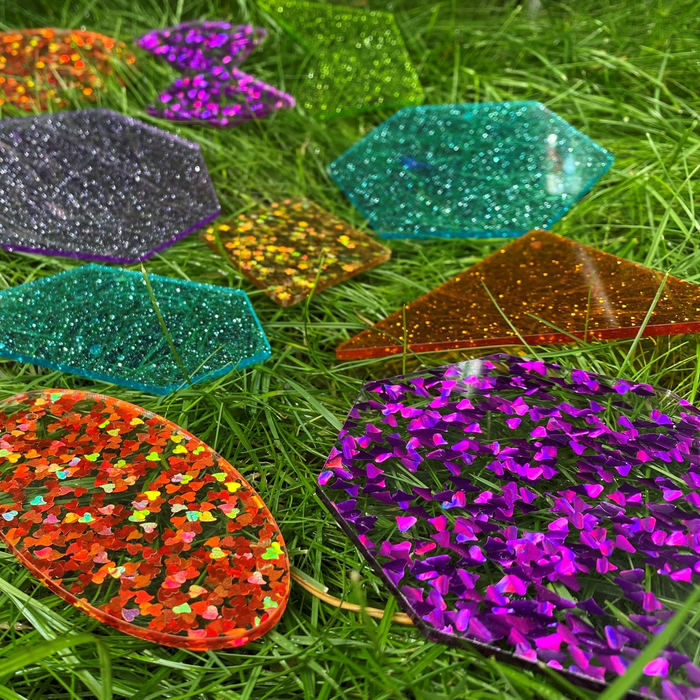 Rainbow Glitter Shapes, 21 pcs