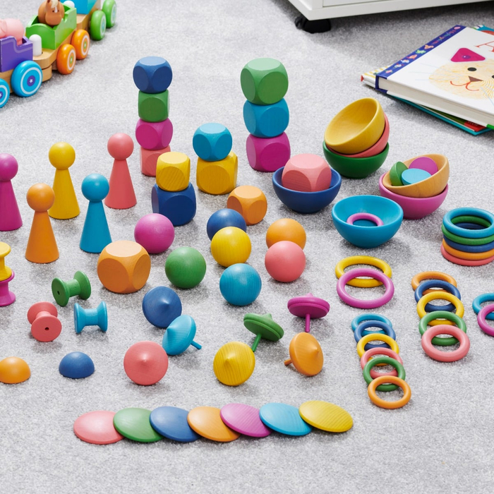 Montessori Rainbow Wooden Super Set, 84 pcs