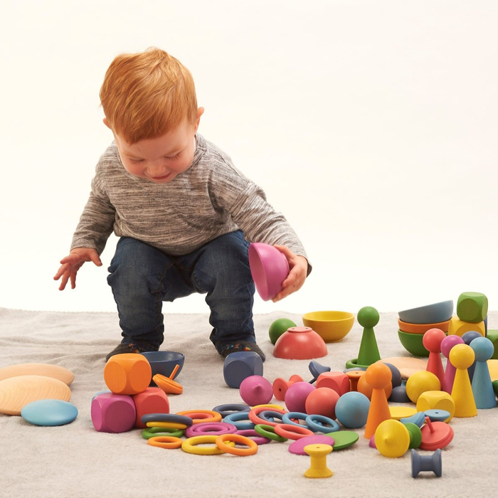Montessori Rainbow Wooden Super Set, 84 pcs