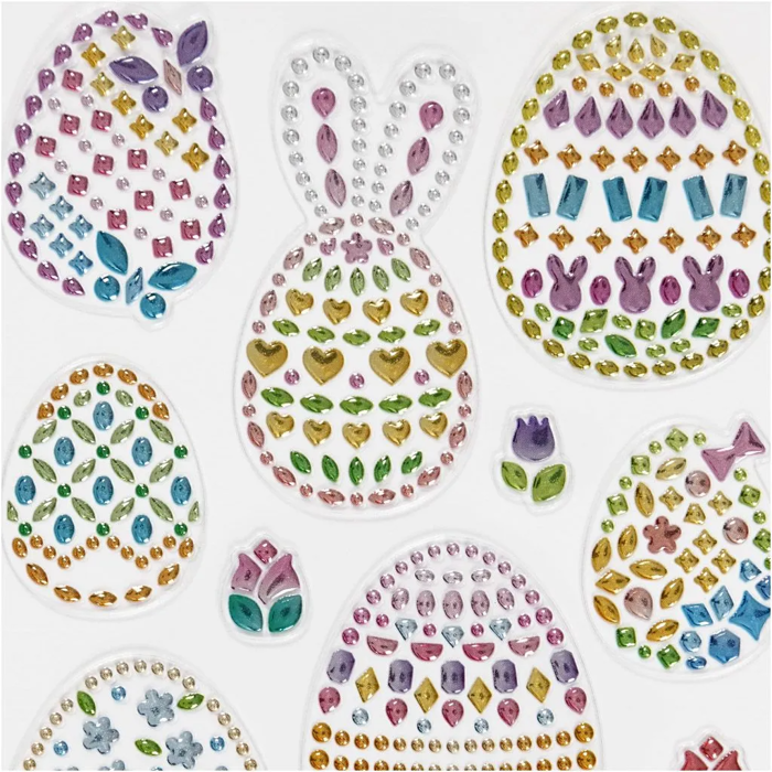 Diamond Stickers - Easter Egg Shapes, 1 Sheet