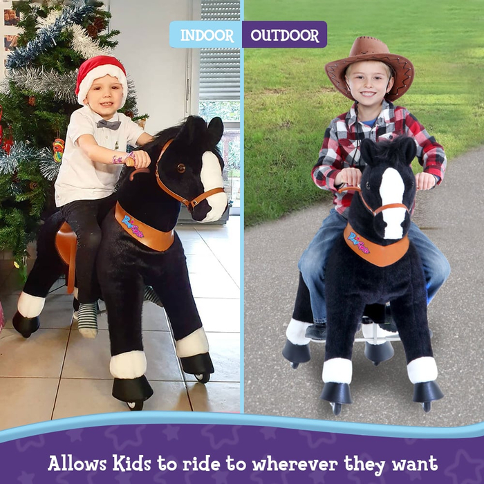 Ride-On Horse - Black w. White Blaze, Medium