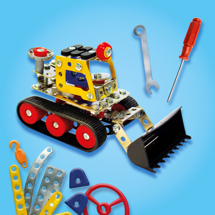 3-in-1 Metal Building Set - Construction Vehicles