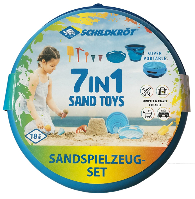 Sand Play - Bucket Set - Blue, 7 pcs
