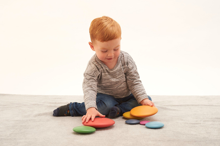 Sensory Wooden Rainbow Buttons, 7 pcs