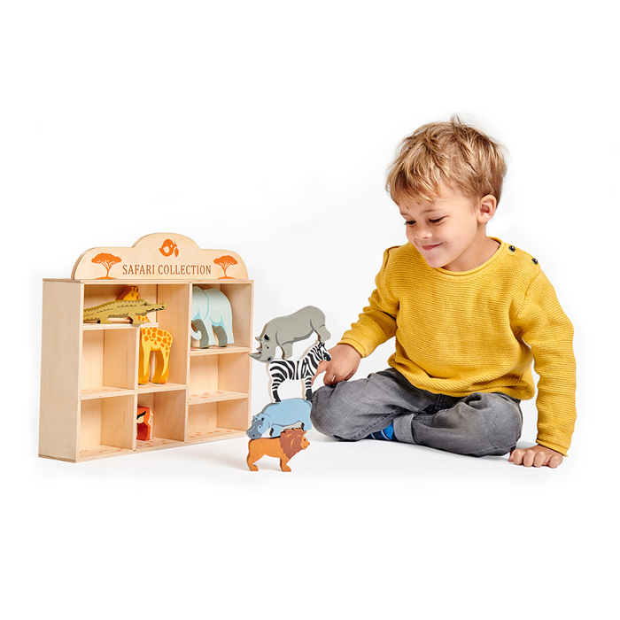 Wooden Safari Animals, 8 pcs