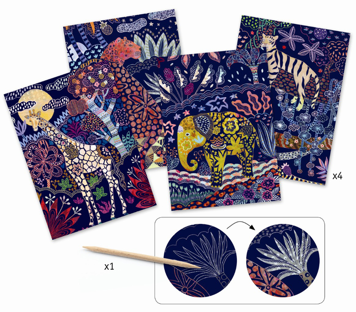 Scratch Art Cards - Jungle