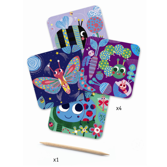 Scratch Art Cards for Young Kids - Insects