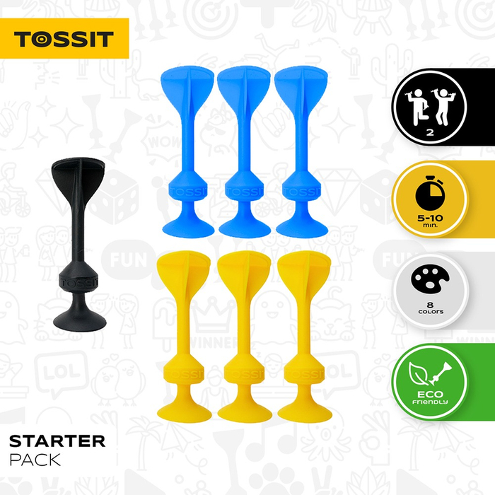 TOSSIT Suction Cup Dats - Starter Pack, Pink/Blue