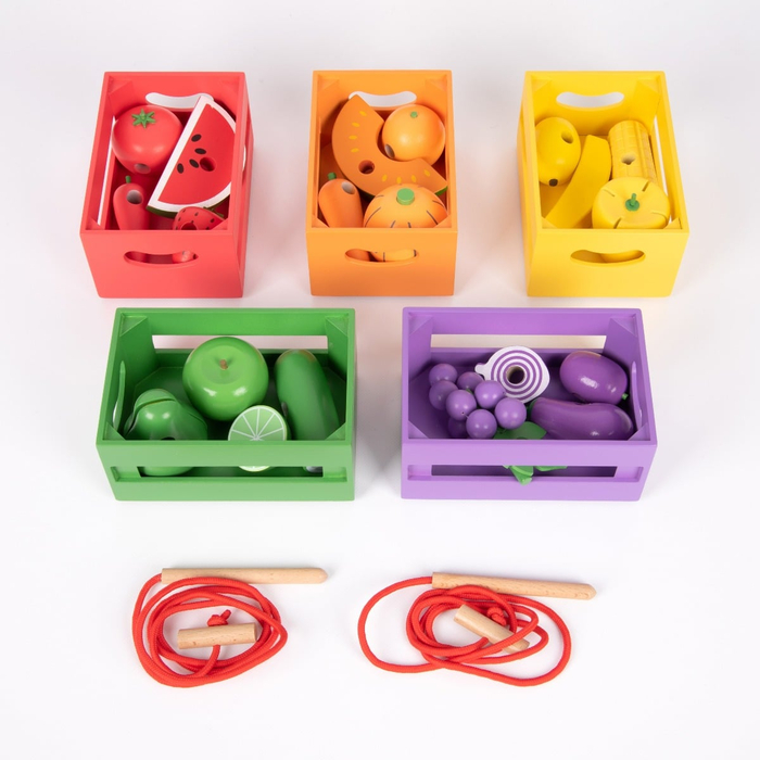 Wooden Sorting Crates - Fruits and Vegetables