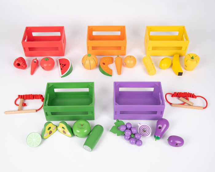 Wooden Sorting Crates - Fruits and Vegetables