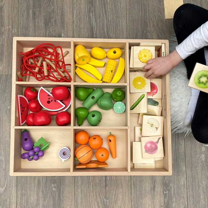 Wooden Sorting Tray, 7 Way