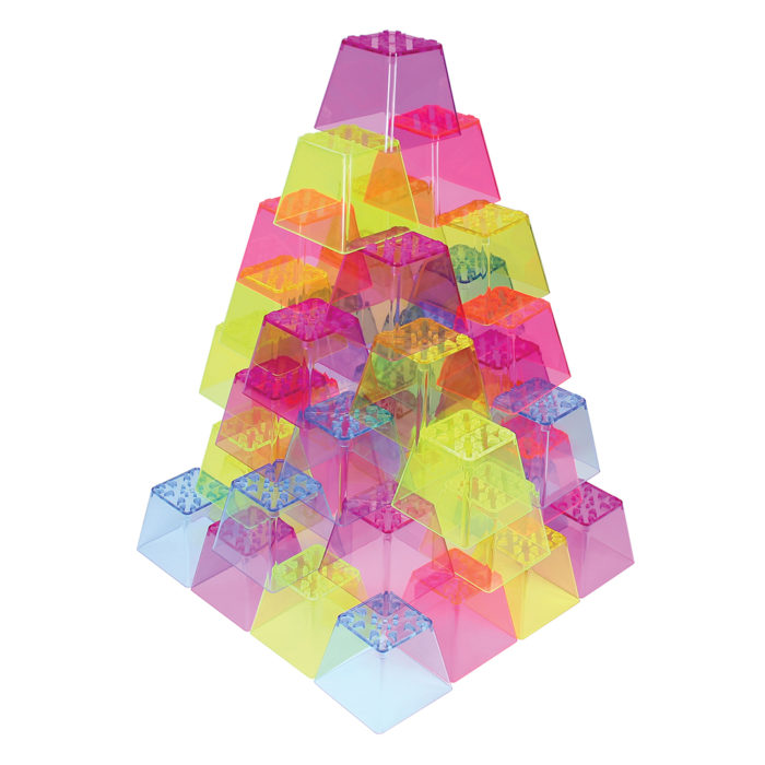 Crystal Colour Translucent Stacking Blocks, 50 pcs