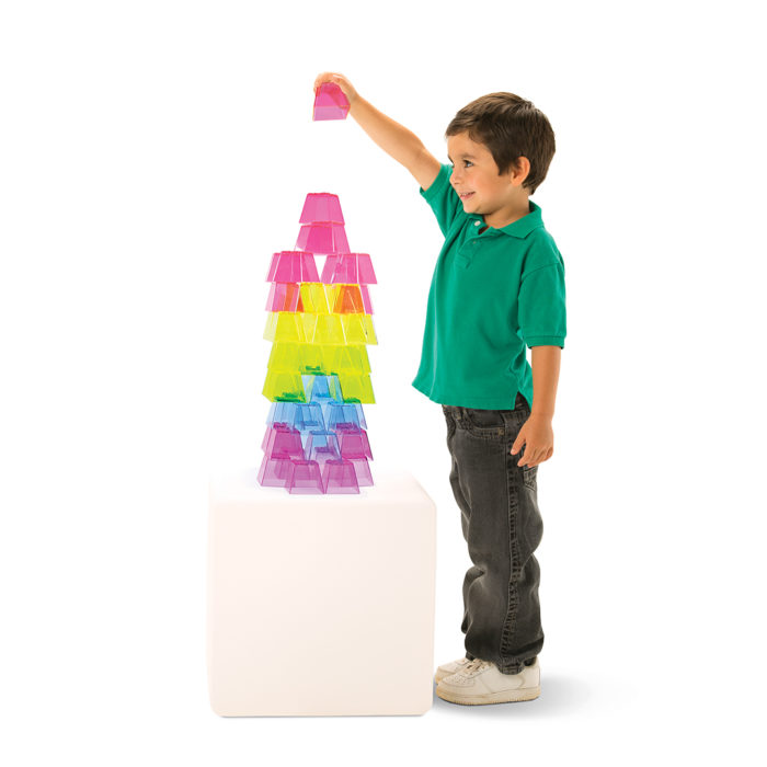 Crystal Colour Translucent Stacking Blocks, 50 pcs