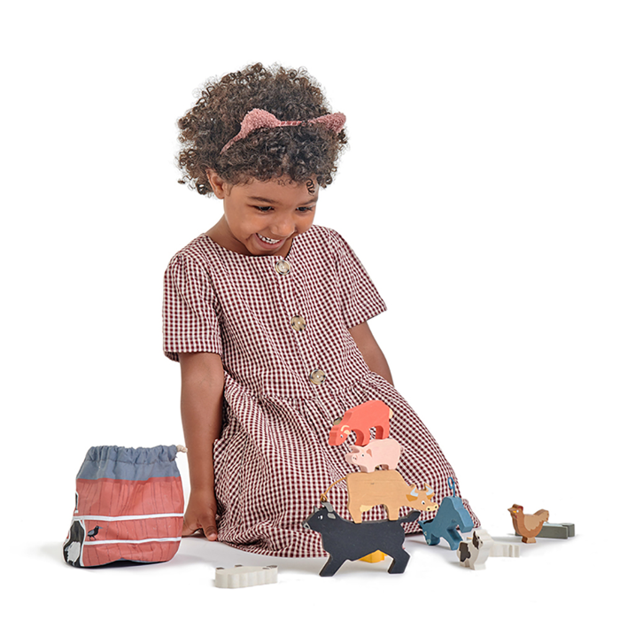 Stacking Game - Farm Animals, 12 pcs