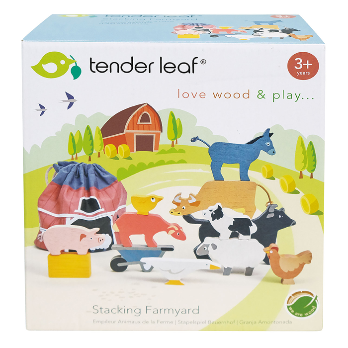 Stacking Game - Farm Animals, 12 pcs
