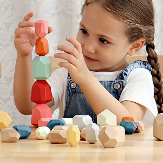 Wooden Stacking Stones, 36 pcs