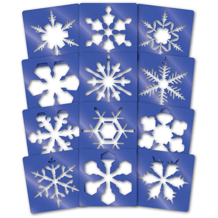 Stencils - Snowflakes, 12 pcs
