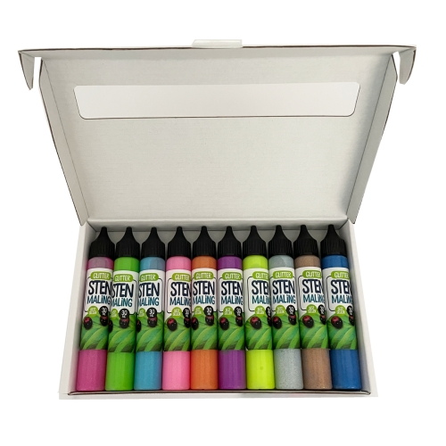 Rock Paint 10 x 30 ml - Glitter