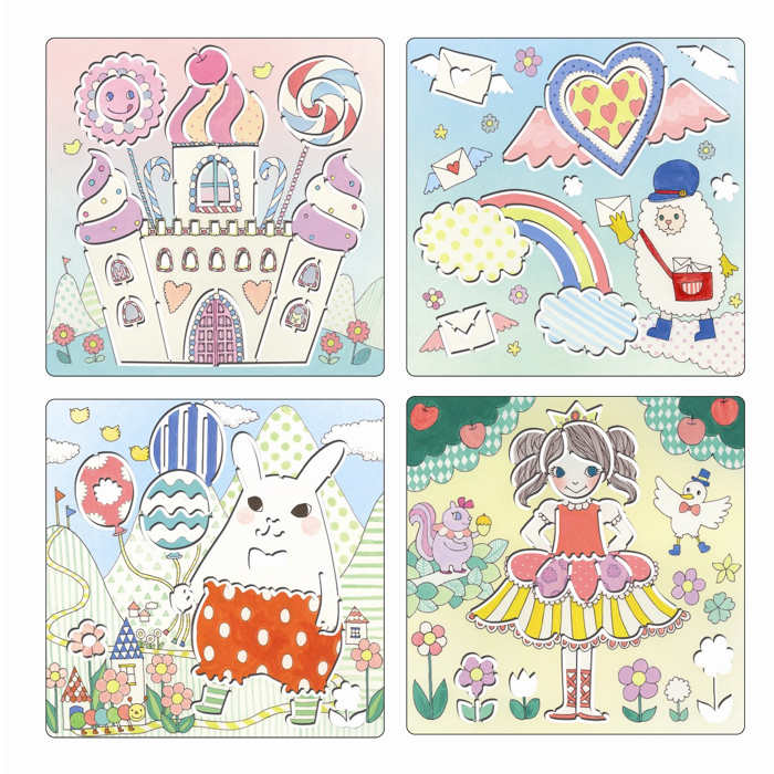 Drawing Stencils - Kawaii Land, 5 pcs