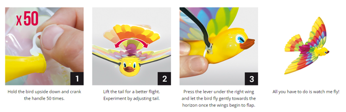 Rubberband-Powered Mechanical Bird - Timmy Bird
