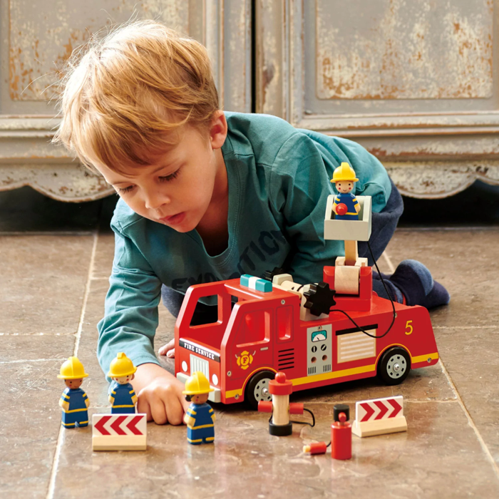 Wooden Fire Truck, 14 pcs