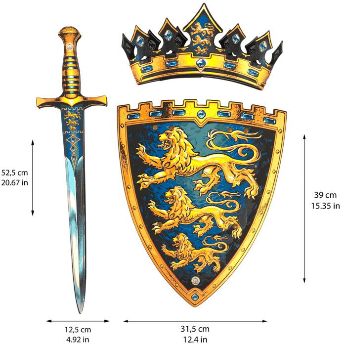 King Sword & Shield Set - Three Lions Crest