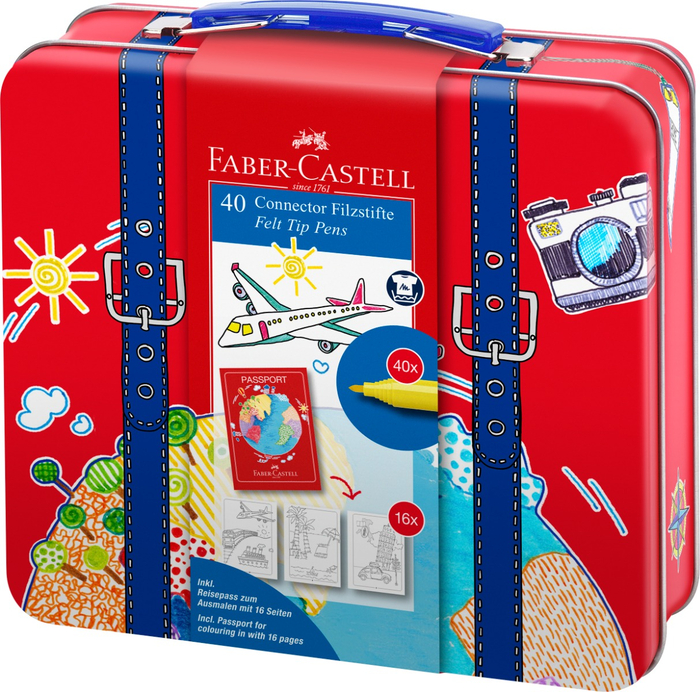 Connector Pens in Suitcase Tin, 40 pcs