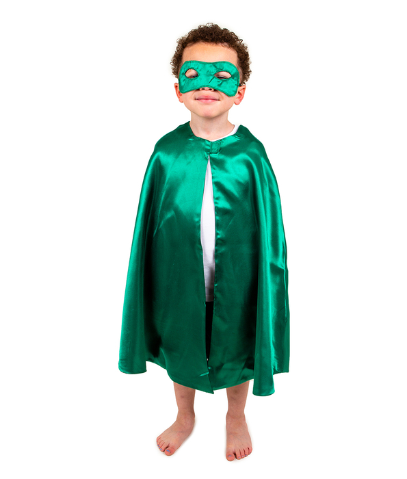 Reversible Cape - Green/Black Superhero, 3-7 yrs