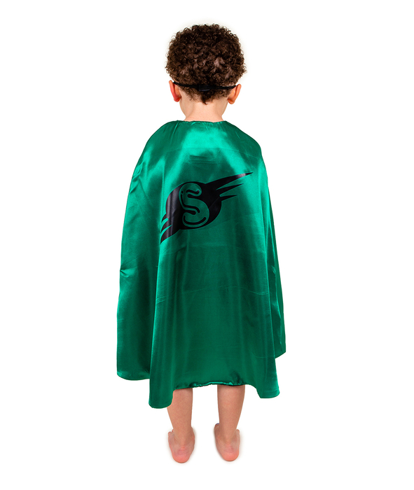 Reversible Cape - Green/Black Superhero, 3-7 yrs