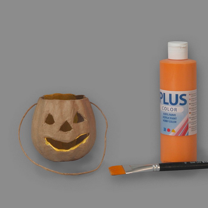 Paper Mache Jack-o-Lantern with Handle H: 8.5 cm