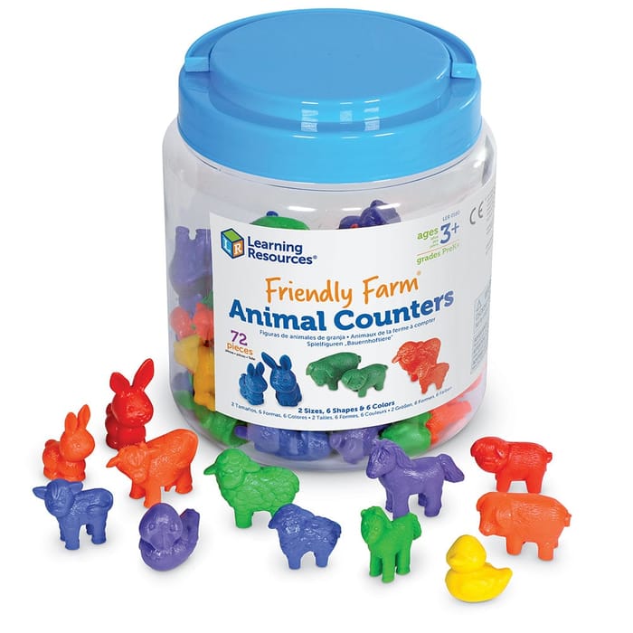 Count & Sort - Farm Animal Counters, 72 pcs