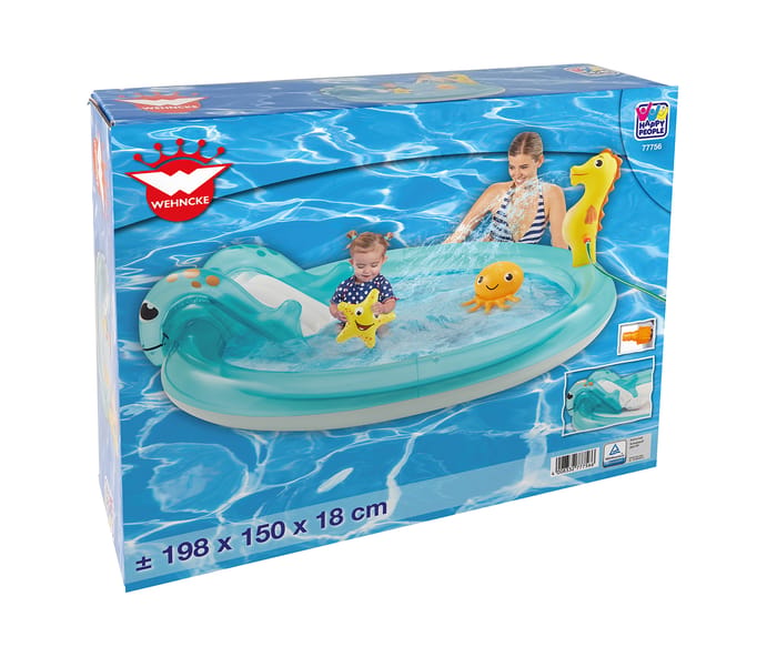 Splash Pool with Garden Hose Attachment & Slide